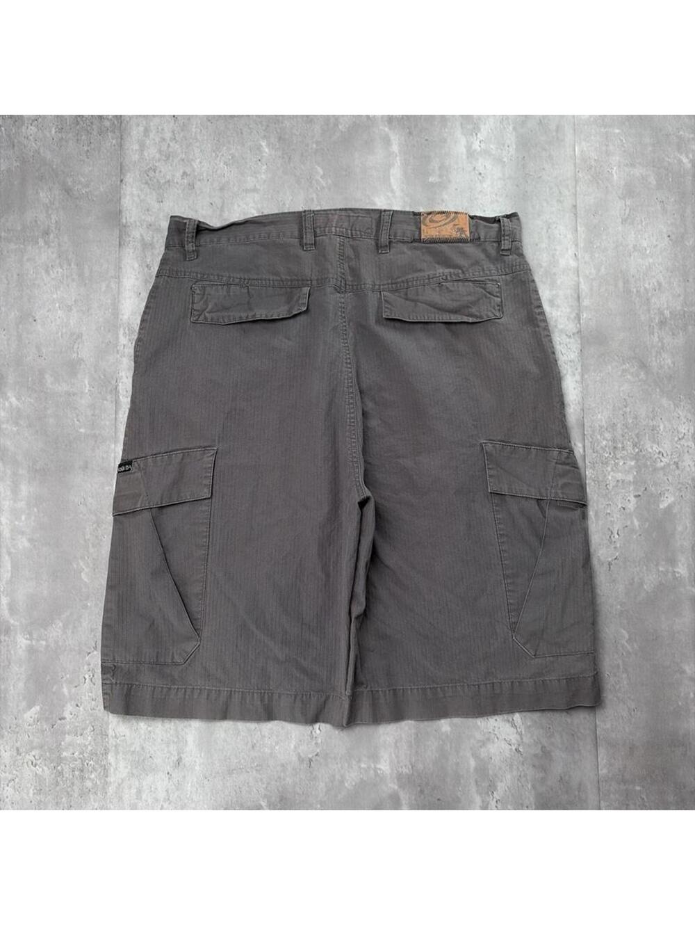 Vintage Grey Gotcha Surf Grunge Gothic Baggy Cargo Shorts